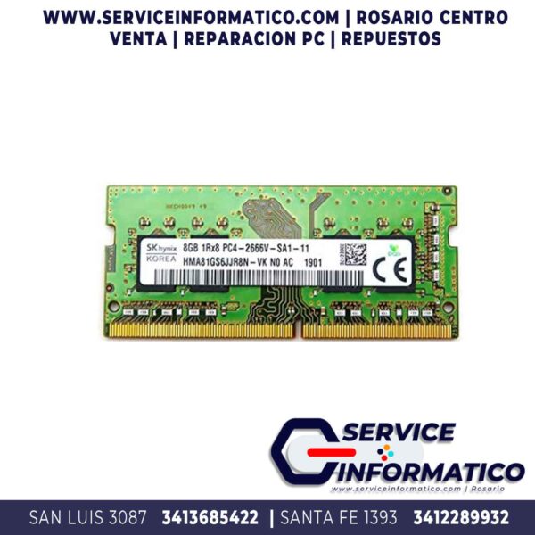118 - MEMORIA RAM/RAM MEMORY MODULE SK HYNIX 8GB 1RX8 PC4 (DDR4) 2666V MHZ - Consultar Precio