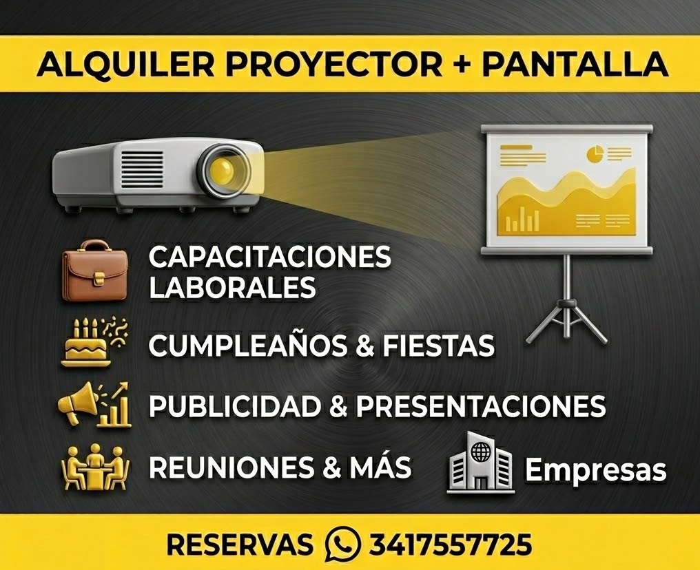 Alquiler de proyector y pantalla en Rosario